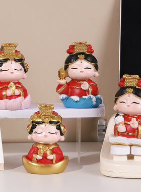 国潮中式妈祖树脂桌面摆件
