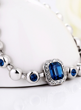 复古蓝色时尚水晶手链