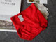 Japanese foreign trade women's pure cotton underwear bright red mid-high waist