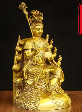 黄铜地母娘娘神像摆件供奉礼品