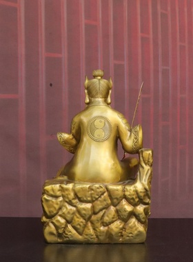 黄铜张天师神像摆件龙虎山张道陵