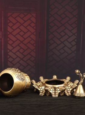 黄铜九龟天医葫芦摆件招财镇宅