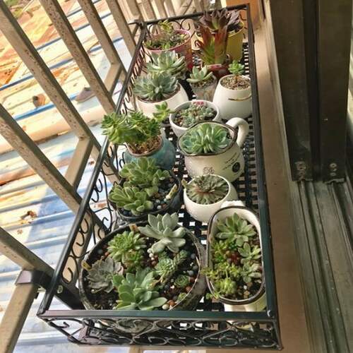 欧式多层阳台栏杆花架悬挂式铁艺多肉吊兰绿萝客厅壁挂花盆架子 - 图2