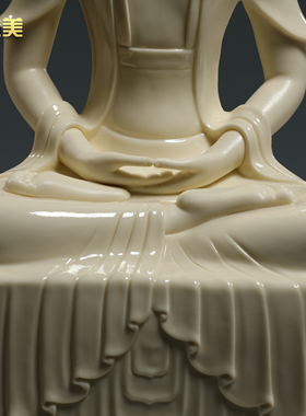 晟美陶瓷22寸坐石祥云观音像