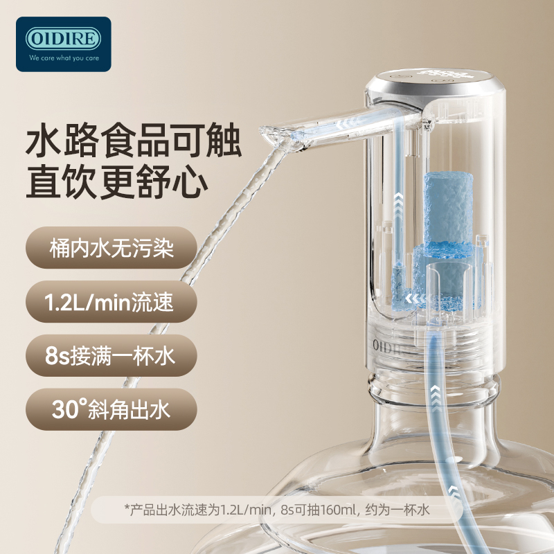 OIDIRE桶装水抽水器电动纯净水桶饮水机折叠自动吸水机按压水器