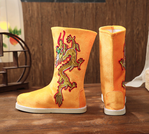 古装汉服鞋男女古风靴侠客古装靴中国风皂靴翘头官靴演出话剧表演 - 图1