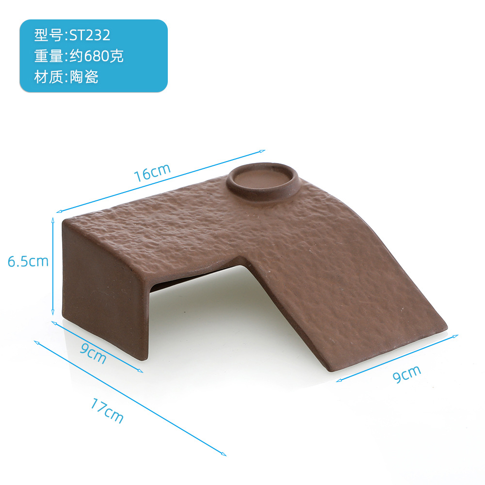 乌龟晒台台爬晒背乌龟缸陶瓷水族造景爬梯躲避休息乌龟专用爬台 - 图1