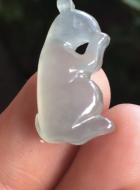生肖兔子保真A正品缅甸A货翡翠车钥匙扣手机链包包链旗袍压襟挂件