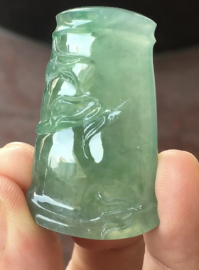 保真正品缅甸A货老坑冰种绿色竹子竹节吊坠男女款送礼闺蜜同款