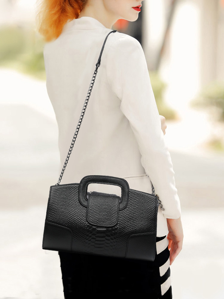 真皮手拿包2020新款时尚简约手提包 丝芙伦女士包袋