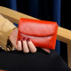 Fashionable leather mid-short folding wallet clip