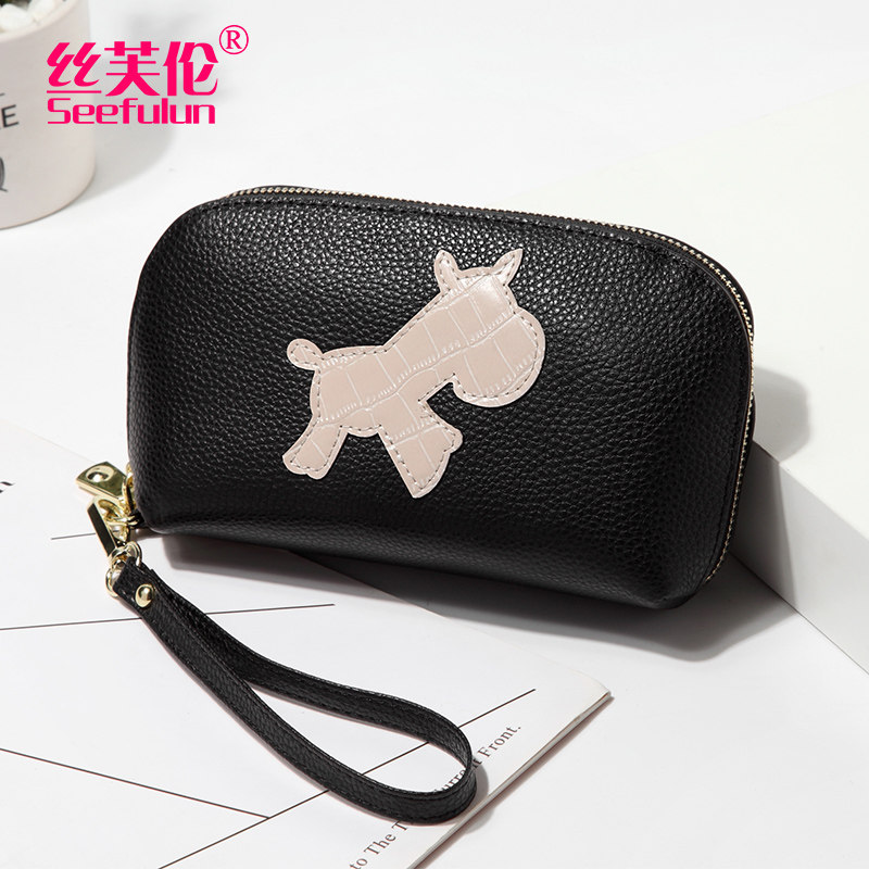 逛街散步真皮女2022新款贝壳零钱包 丝芙伦手拿包