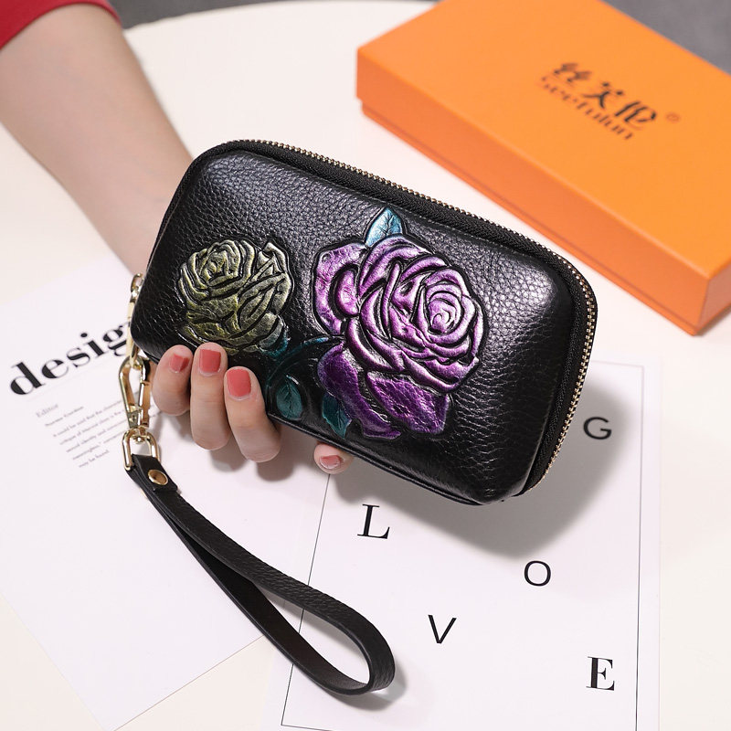 2022新款真皮时尚妈妈买菜零钱包 丝芙伦女士包袋