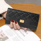 Fashionable Genuine Leather Dual Photo Slot Wallet for Women, Trendy Mobile Phone Holder