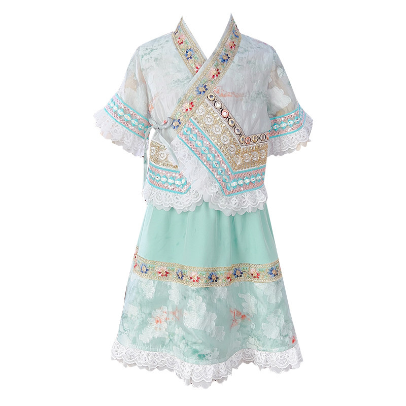 女童汉服夏季2026新款小女孩傣族中国风裙子夏款儿童古风超仙古装,淘宝优惠券,粉丝福利购,淘宝优惠卷