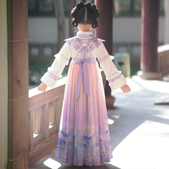 Girls Hanfu Autumn and Winter National Style Ancient Costume Dress 2026 New Children's Ancient Style Skirt Plus Velvet Tang Suit Winter
