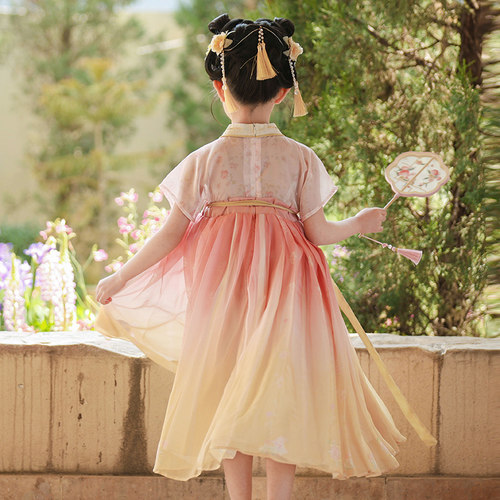 女童汉服夏季古装国风2025新款古风超仙连衣裙儿童唐装中秋节服装 - 图3