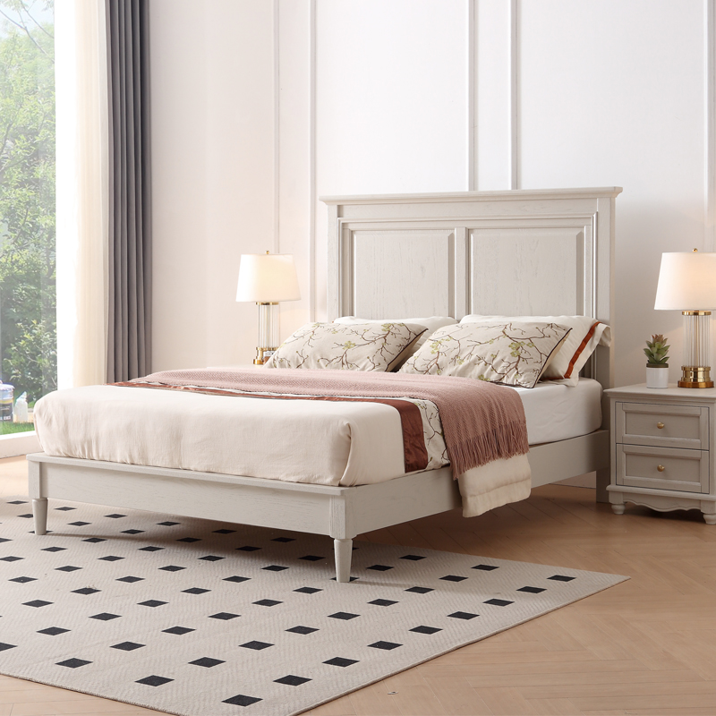 美式实木床1.8米双人床美国红橡木纯原木主卧婚床家具定制