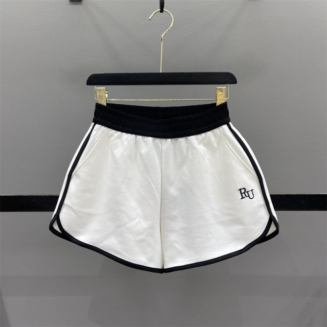 Contrast Color Casual Shorts Women's Sports A-Line Wide Legs