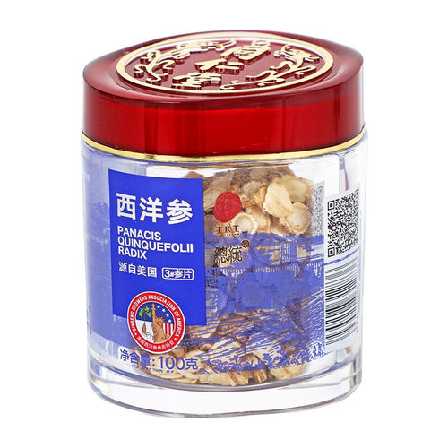 北京同仁堂西洋参3#参片/100g花旗西洋参官方旗舰店正品 官网 - 图0