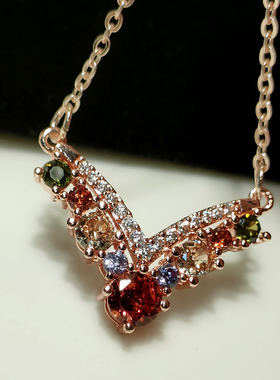 欧美大气水钻韩水滴彩色锆石v