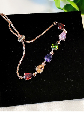 miija女电镀锆石百搭彩色手链