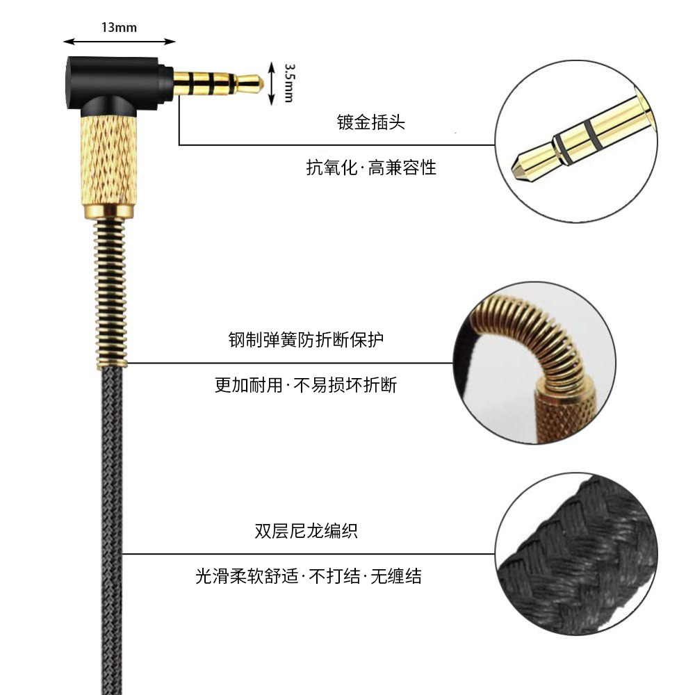 适用飞利浦SHP 9500 9600 Fidelio X2HR耳机线配件带麦3.5音频线-图1