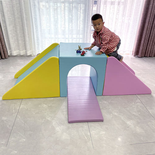 儿童楼梯台阶室内组合软体感统训练玩具滑梯宝宝爬行早教攀爬爬滑 - 图1