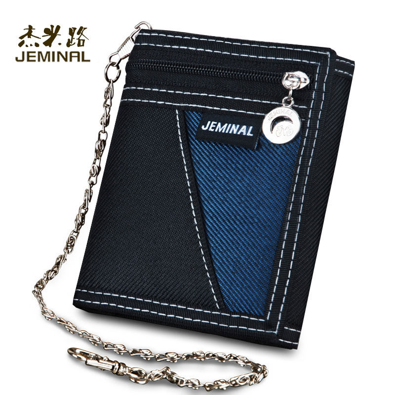 杰米路男式休闲帆布3折短款钱包 圣嘉禾箱包钱包