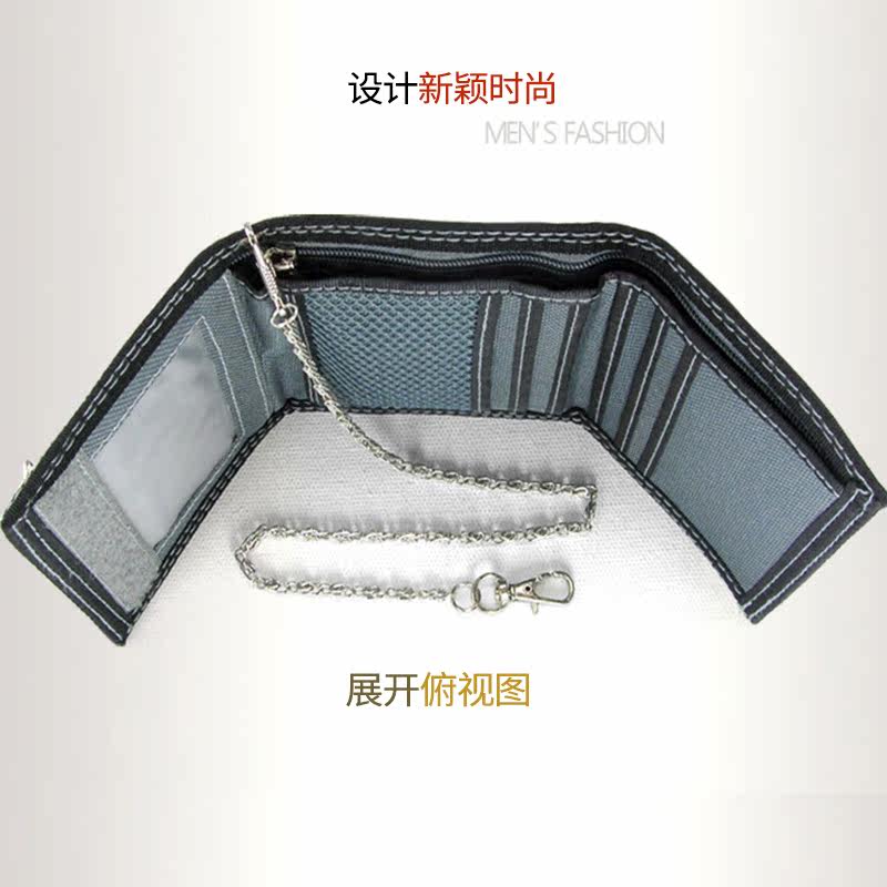 杰米路男式休闲帆布3折短款钱包 圣嘉禾箱包钱包