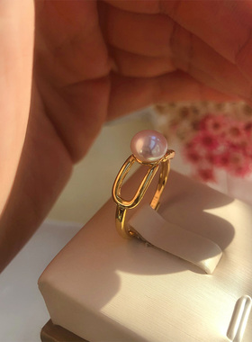 轻奢通勤设计感开口高级感纯银