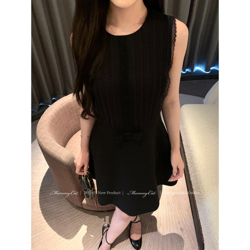 Mummy Cat下蛋喵【唐妮公主】26新品花边网纱拼接气质千金连衣裙 - 图0