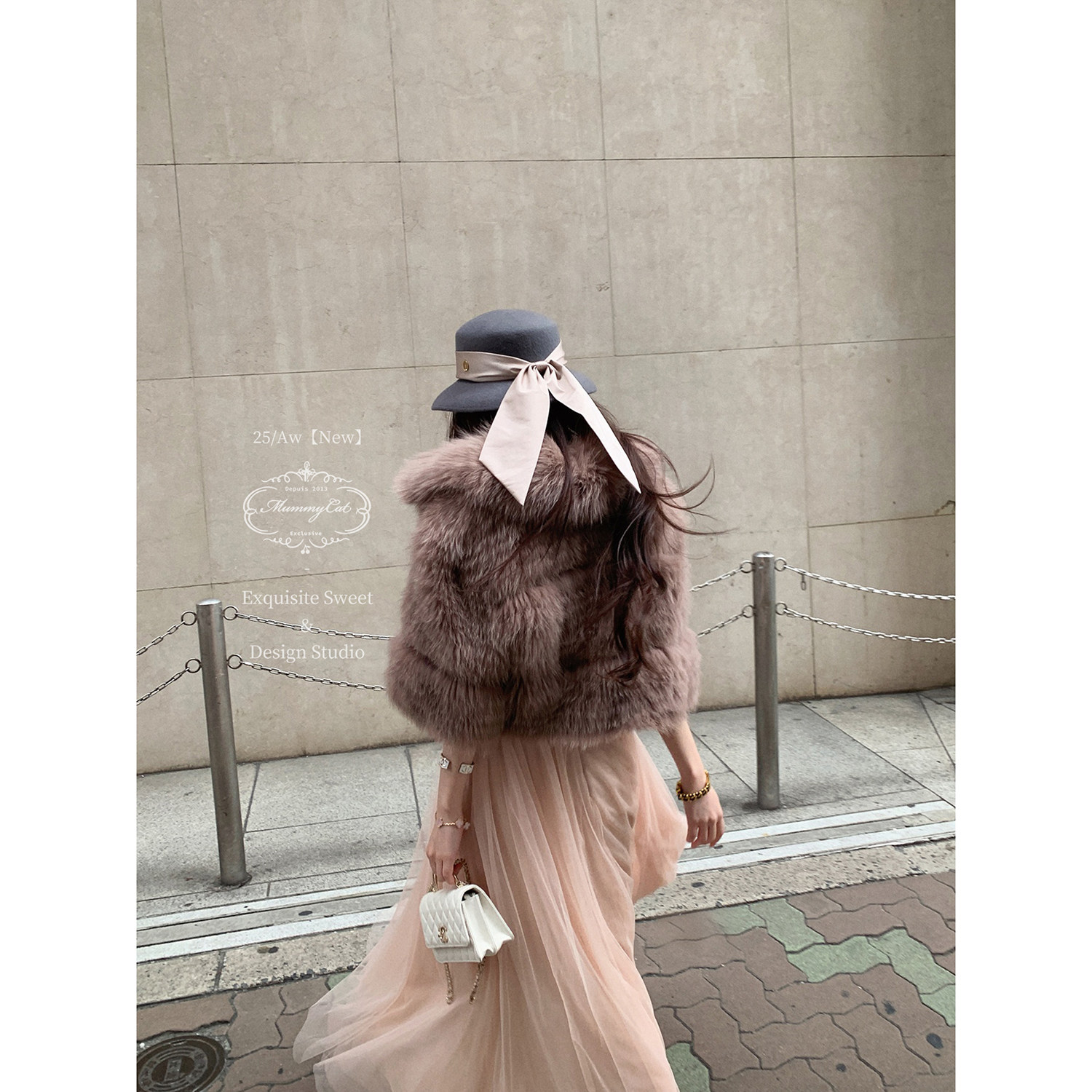 MummyCat下蛋喵【优雅公式】25新品气质温柔拼接网纱日礼服连衣裙 - 图0