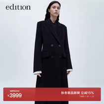 Edition wool coats women 2023 Winter new splicing sleeves Long sleeves Long suit big suit EBC4OVC019