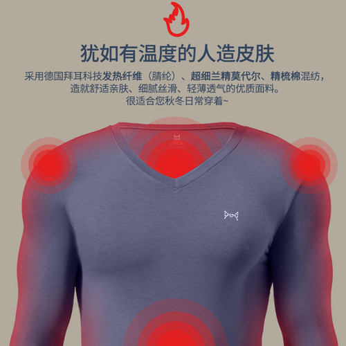 猫人保暖内衣男士套装薄款秋衣裤紧身超薄莫代尔衬衣衬裤秋衣秋裤 - 图2