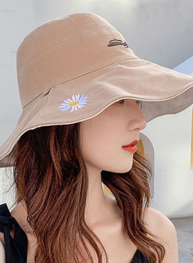 稻草人夏季UPF50+防晒渔夫帽女