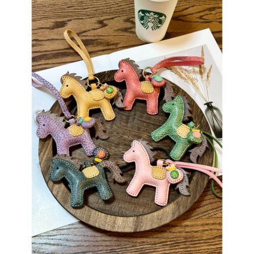 马上有钱福袋真皮挂饰头层牛皮雾腊皮手工缝制包包挂饰车挂饰礼物 - 图2