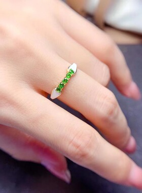 925银祖母绿透辉石戒指不褪色