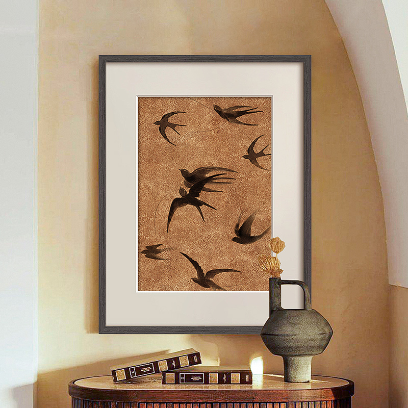 《飞鸟》高级感法式客厅装饰画复古小众艺术壁画玄关书房卧室挂画