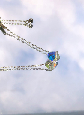 纯银水晶定制十字链女神器礼物