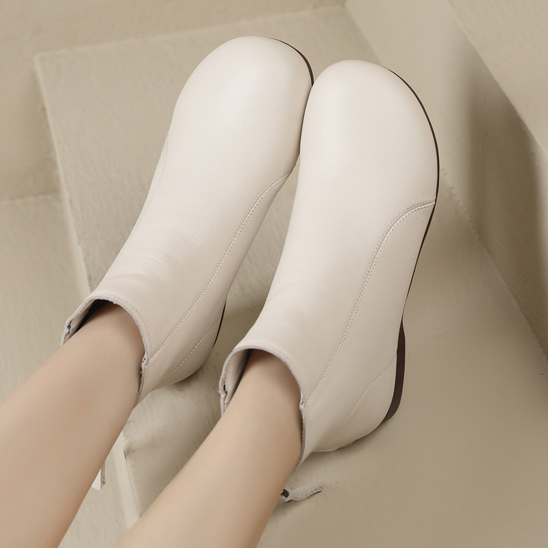 2025秋冬季女靴百搭平底短靴女加绒棉靴妈妈鞋舒适大码4143马丁靴,淘宝优惠券,粉丝福利购,淘宝优惠卷