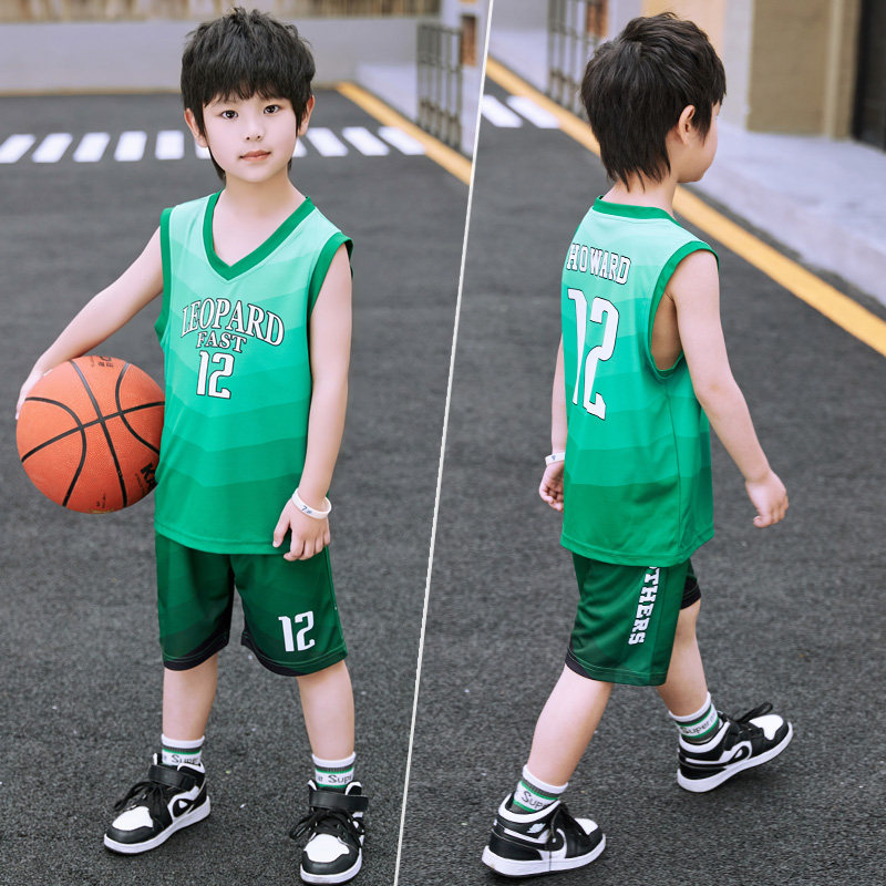 男童套装夏装薄款球衣无袖大童夏季儿童运动速干男孩篮球服背心潮_虎窝淘