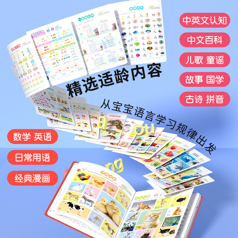 会说话的早教有发声书益智启蒙儿童歌点读2学习6机0-7岁玩具3粤语