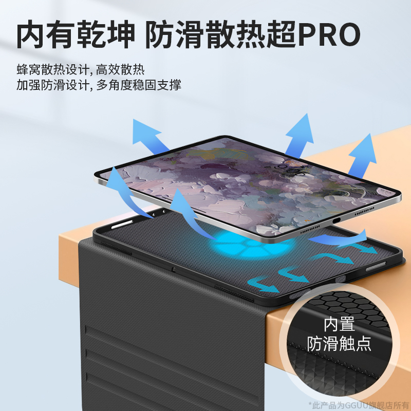 GGUU适用ipad保护套7第10代平板ipadair壳ipadpro新款mini硅胶8带笔槽11寸9苹果ipd油画群花6十代5外4女p九13 - 图2