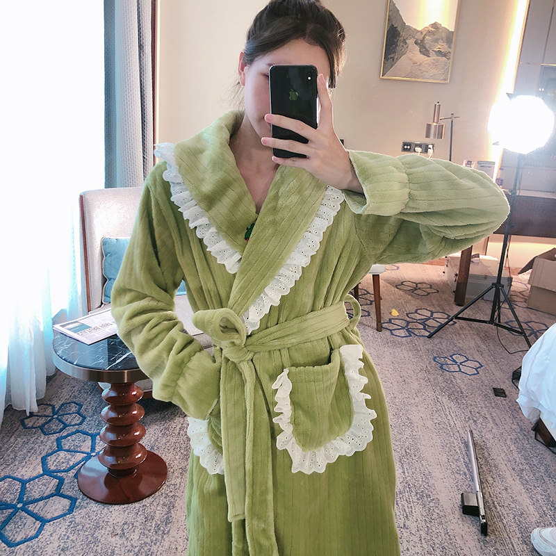 2020新款冬季长款性感珊瑚绒睡袍 pxfc睡袍/浴袍