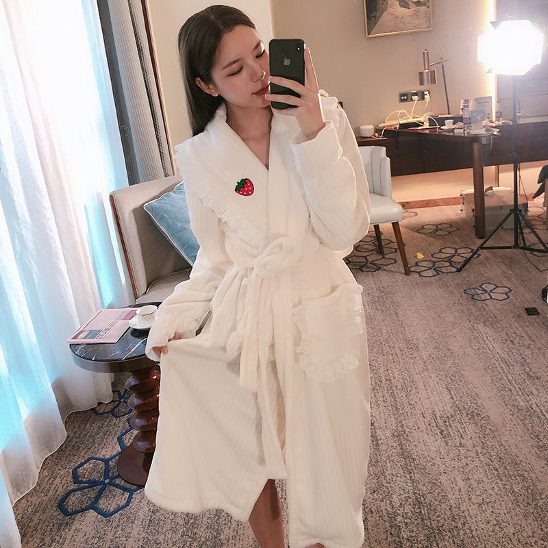 2020新款冬季长款性感珊瑚绒睡袍 pxfc睡袍/浴袍