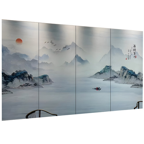 定制客厅沙发新中式床头卧室刺绣硬包电视背景墙酒店墙布壁画宾馆 - 图3