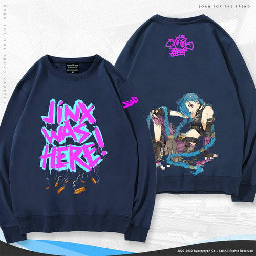 LOL英雄联盟双城之战动漫暴走萝莉金克丝联名周边男女卫衣春秋jl - 图3