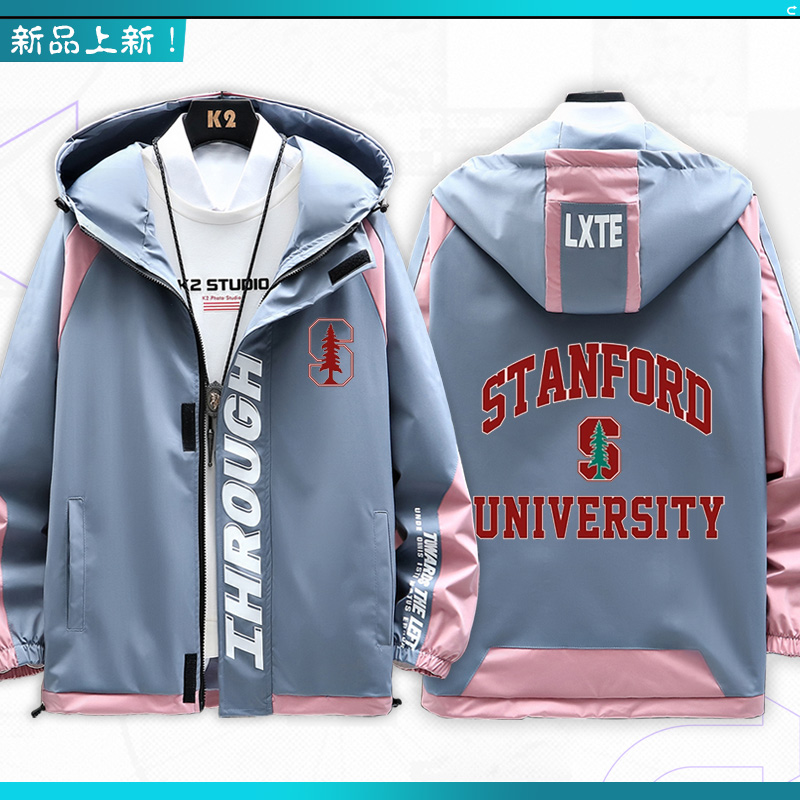 美国常春藤名校纪念上衣男斯坦福大学Stanford美式休闲夹克上衣zm-图1