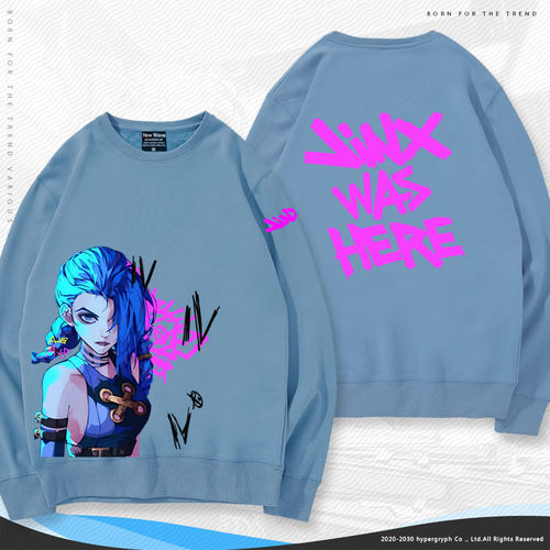 LOL英雄联盟双城之战动漫暴走萝莉金克丝联名周边男女卫衣春秋jl - 图2